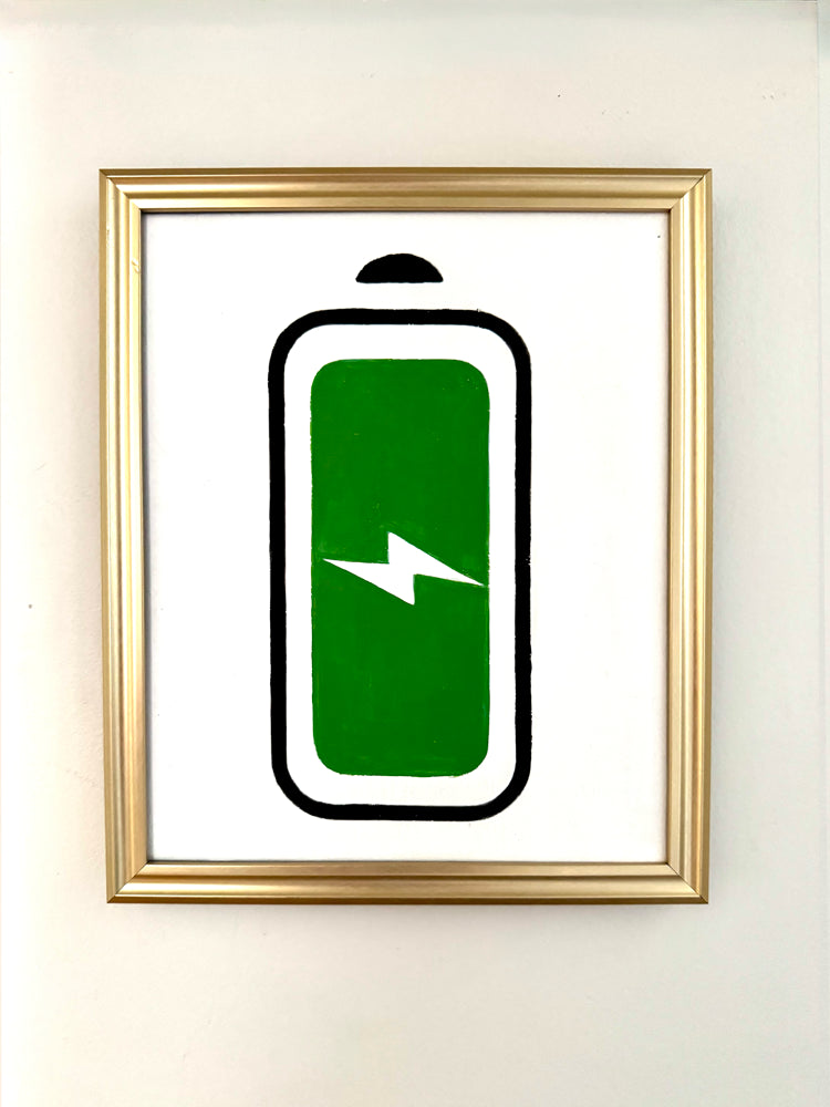 ‘Fully Charged_Ready To Go_’ Mixed Media Painting